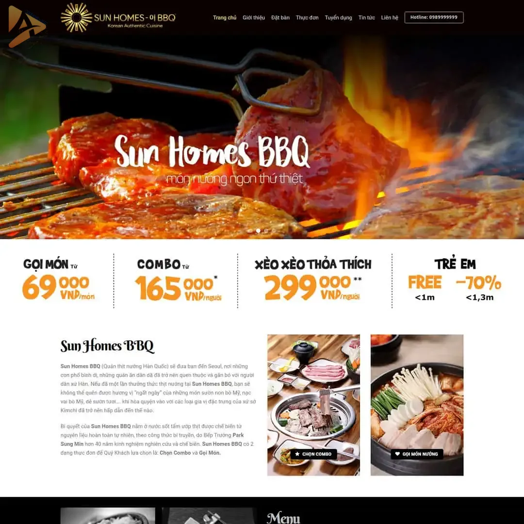 Theme wordpress giới thiệu nhà hàng bbq