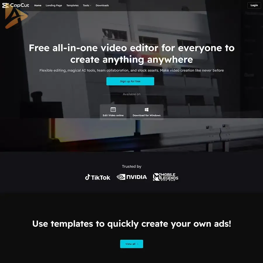 Theme WordPress giới thiệu Capcut