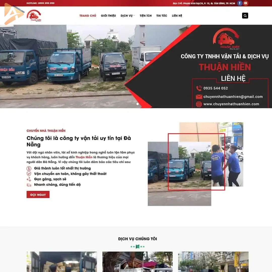 Theme WordPress dịch vụ chuyển nhà