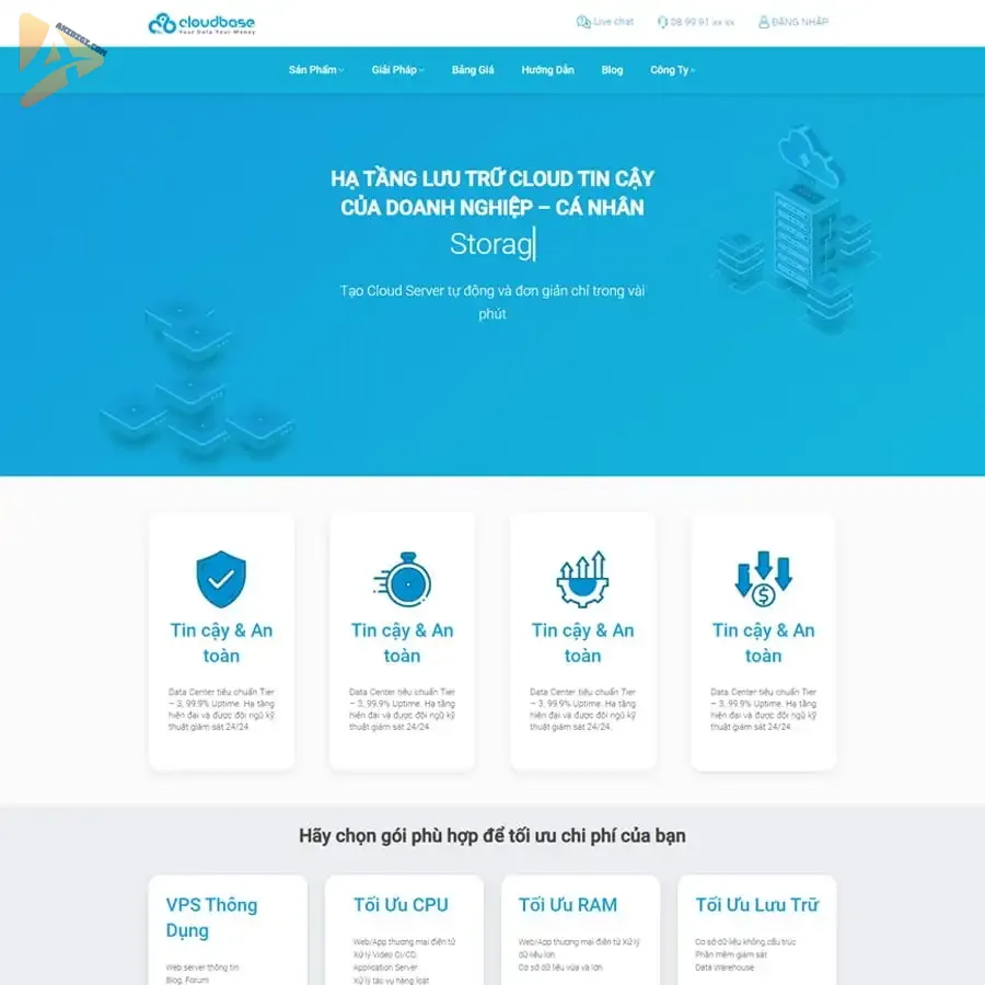 Theme WordPress dịch vụ Cloud Server