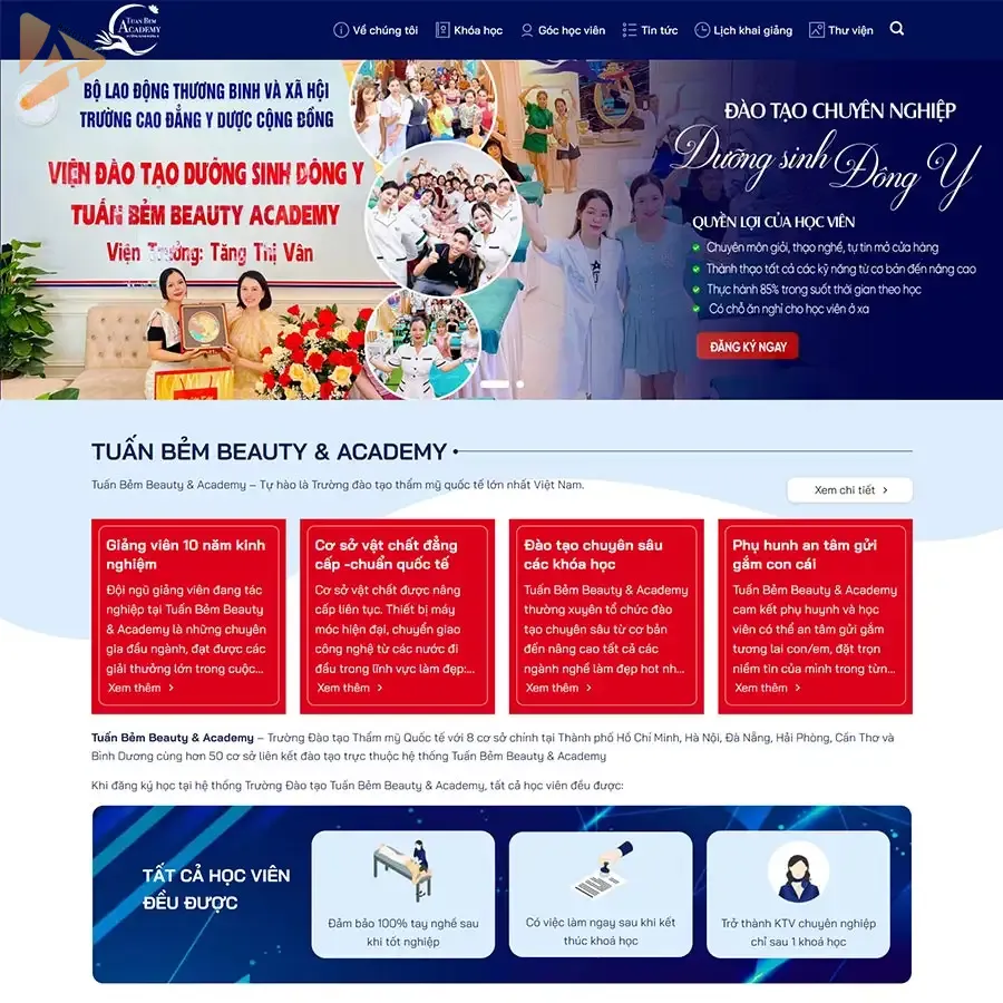 Theme WordPress đào tạo thẩm mỹ 03 26 Theme WordPress đào tạo thẩm mỹ 03