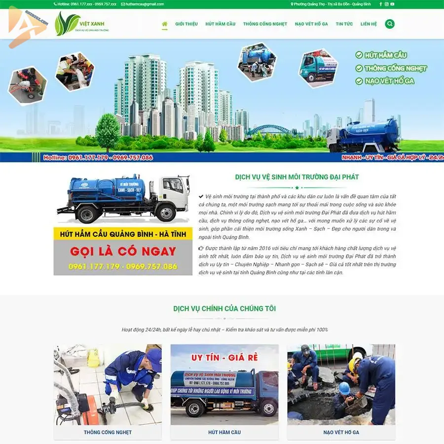 Theme WordPress hút hầm cầu 19 Theme WordPress hút hầm cầu