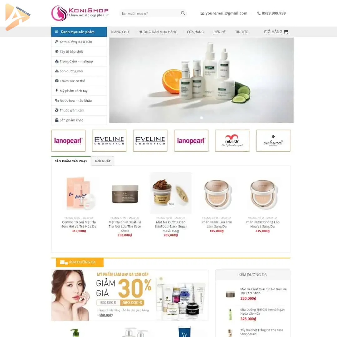 Theme WordPress Shop mỹ phẩm 08