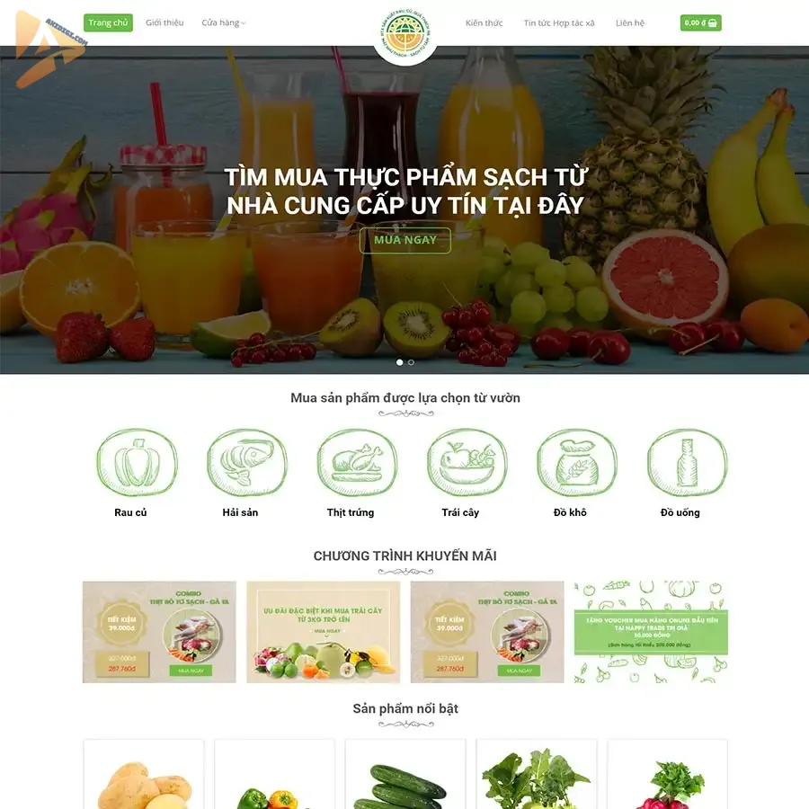 Theme WordPress nông sản 03