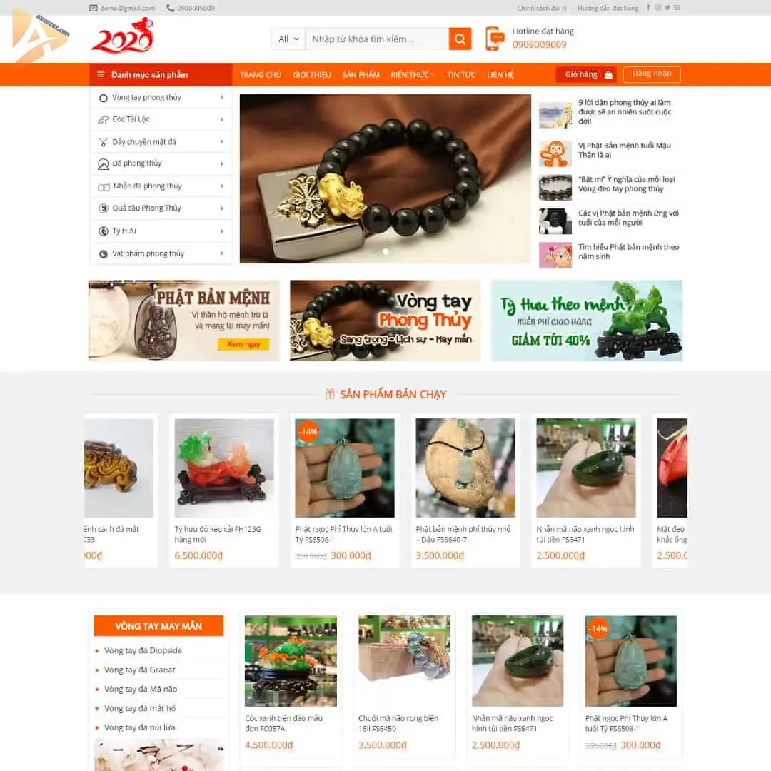 Theme WordPress Shop bán vật phẩm phong thủy