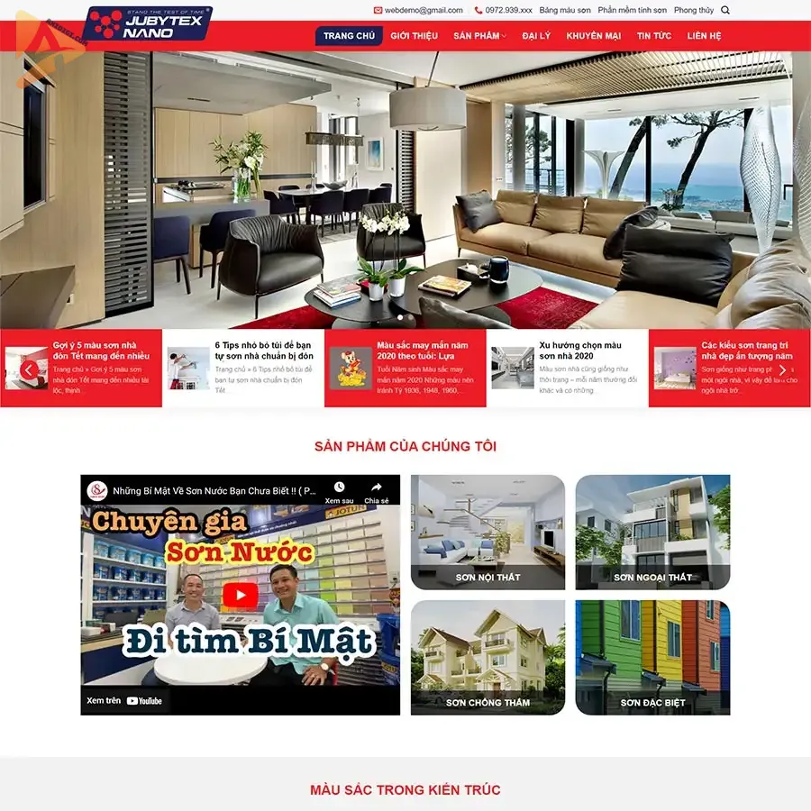 Theme WordPress cung cấp sơn nước