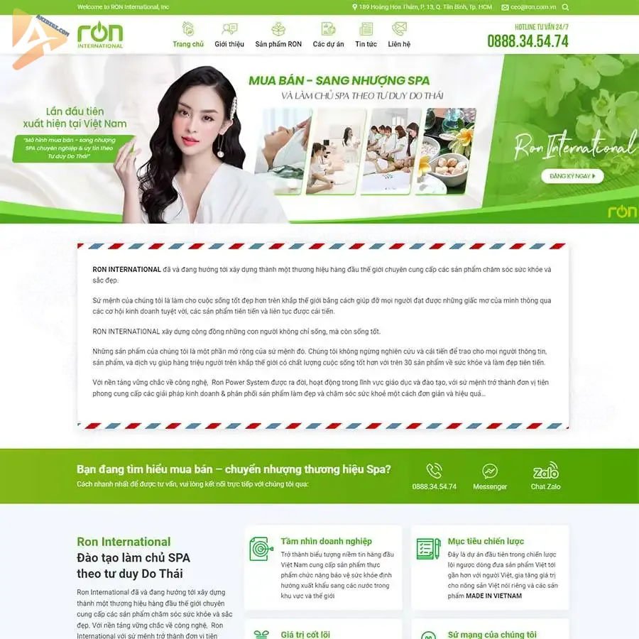 Theme WordPress nhượng quyền spa