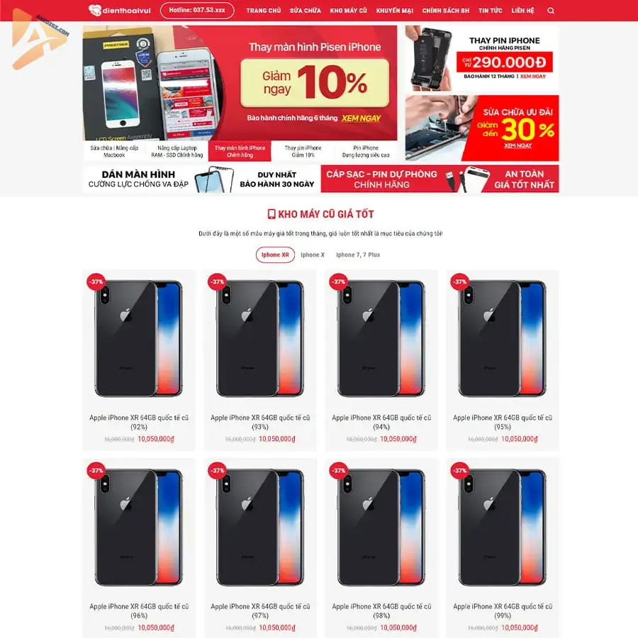 Theme WordPress sửa chữa điện thoại 03