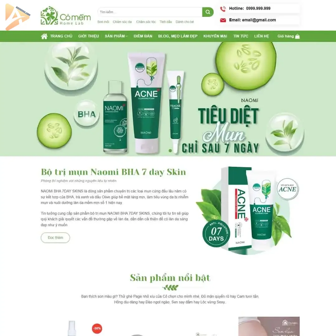 Theme WordPress Mỹ phẩm, trị mụn