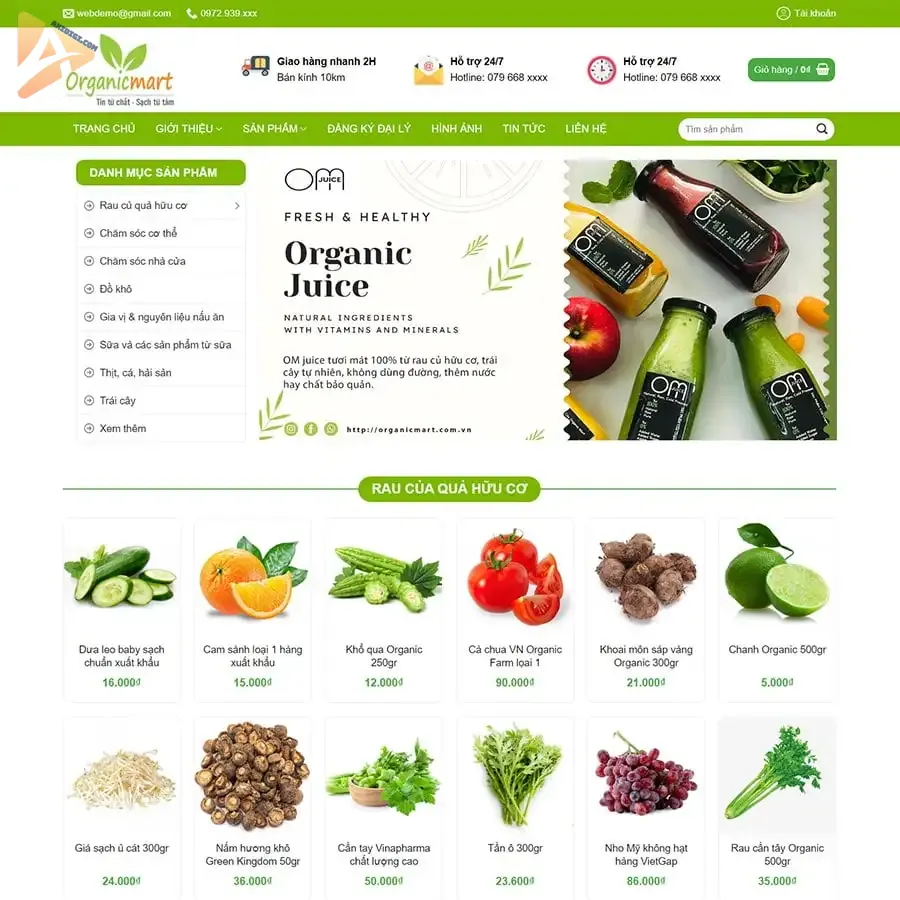 Theme WordPress shop thực phẩm sạch 26