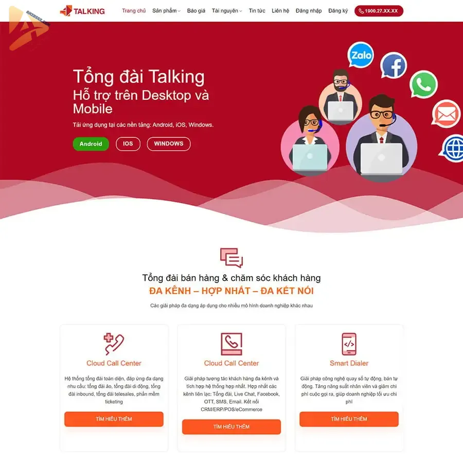 Theme WordPress tổng đài Call Center