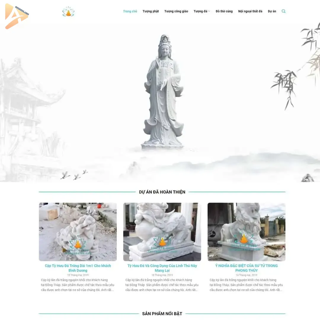 Theme WordPress tượng phật, điêu khắc