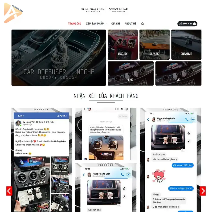 Theme WordPress nước hoa cho xe hơi