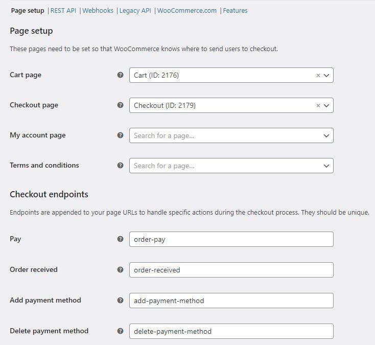 Trang giỏ hàng WooCommerce