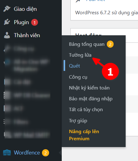 Bảng Điều Khiển Wordfence